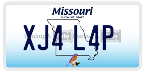 XJ4L4P  license plate in MO