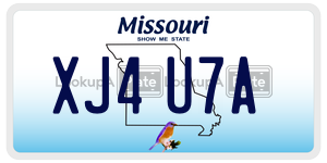 XJ4U7A  license plate in MO