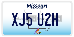 XJ5U2H  license plate in MO