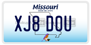 XJ8D0U  license plate in MO