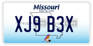 XJ9B3X  license plate in MO