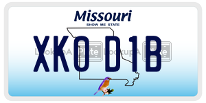 XK0D1B  license plate in MO
