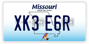 XK3E6R  license plate in MO