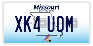 XK4U0M  license plate in MO
