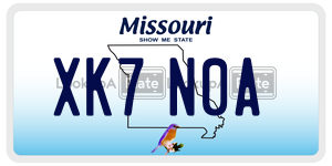 XK7N0A  license plate in MO
