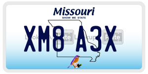 XM8A3X  license plate in MO