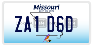 ZA1D6D  license plate in MO