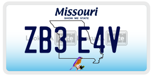 ZB3E4V  license plate in MO