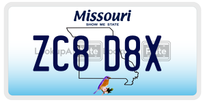 ZC8D8X  license plate in MO