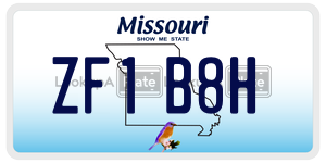 ZF1B8H  license plate in MO