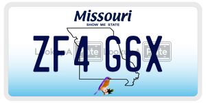 ZF4G6X license plate in Missouri