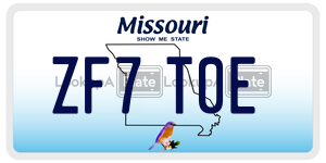 ZF7T0E  license plate in MO