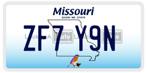 ZF7Y9N license plate in Missouri