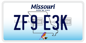 ZF9E3K license plate in Missouri