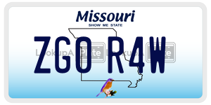 ZG0R4W  license plate in MO