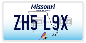 ZH5L9X license plate in Missouri