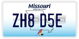 ZH8D5E  license plate in MO