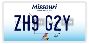 ZH9G2Y  license plate in MO