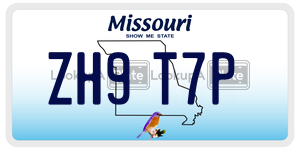 ZH9T7P  license plate in MO