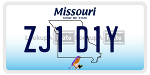 ZJ1D1Y  license plate in MO