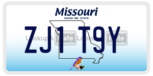 ZJ1T9Y  license plate in MO