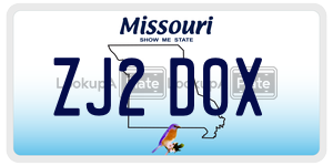 ZJ2D0X  license plate in MO