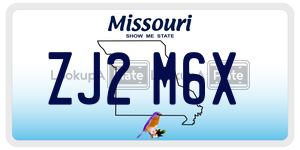 ZJ2M6X  license plate in MO