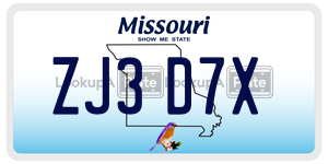 ZJ3D7X  license plate in MO