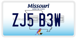 ZJ5B3W  license plate in MO