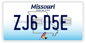 ZJ6D5E  license plate in MO
