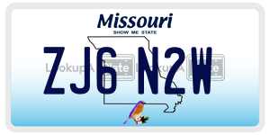 ZJ6N2W  license plate in MO