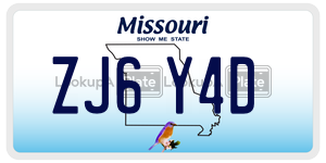ZJ6Y4D  license plate in MO