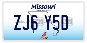 ZJ6Y5D  license plate in MO