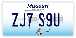 ZJ7S9U  license plate in MO