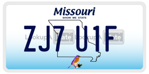 ZJ7U1F  license plate in MO