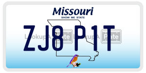 ZJ8P1T  license plate in MO