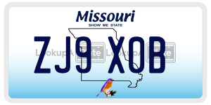 ZJ9X0B  license plate in MO