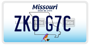 ZK0G7C license plate in Missouri