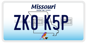 ZK0K5P  license plate in MO