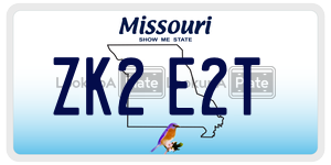 ZK2E2T license plate in Missouri