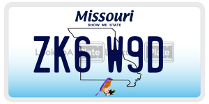 ZK6W9D  license plate in MO