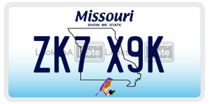 ZK7X9K  license plate in MO