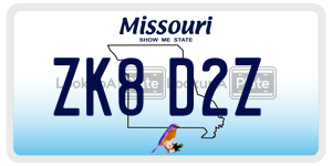 ZK8D2Z  license plate in MO