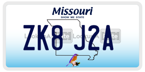 ZK8J2A license plate in Missouri