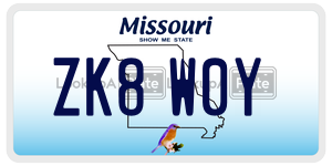 ZK8W0Y  license plate in MO