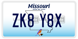 ZK8Y8X  license plate in MO