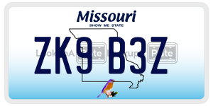 ZK9B3Z license plate in Missouri