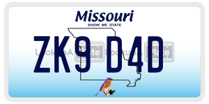 ZK9D4D license plate in Missouri
