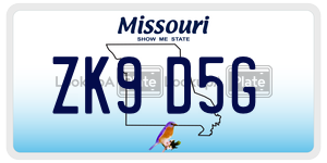 ZK9D5G license plate in Missouri