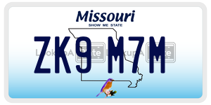 ZK9M7M  license plate in MO
